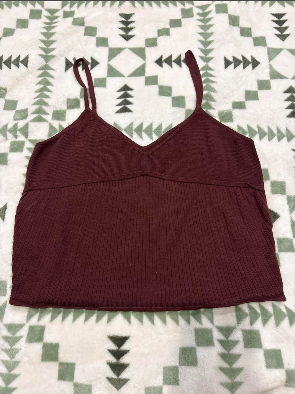 ASOS Ribbed Burgundy Cami Tank Top